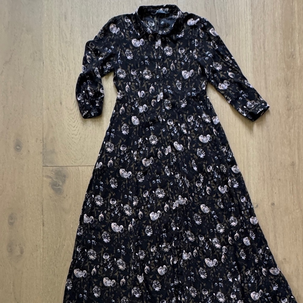 Zara Woman Dandelion Print Button Front Dress - Picture 2 of 7